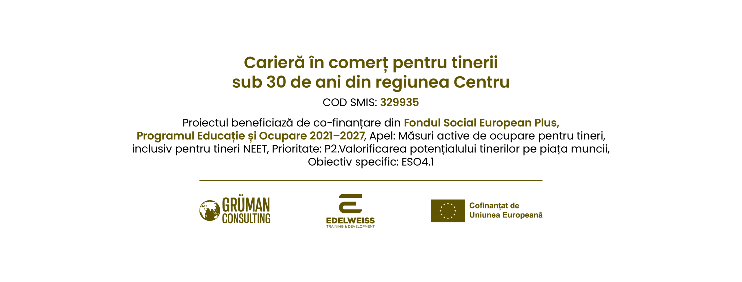 COMUNICAT DE PRESĂ – CARIERĂ ÎN COMERȚ